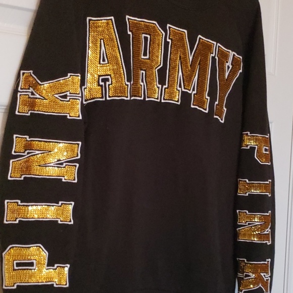 Sold**ARMY sequin sweatshirt - Picture 3 of 6